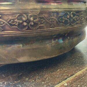 Antique Benedict Proctor Silver Plate Casserole Plant Flower Holder Warming Dish